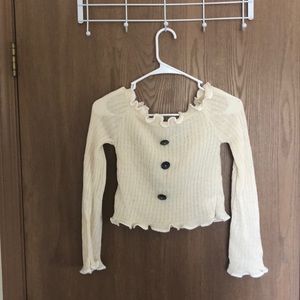 Cream Knitted Crop Top☺️